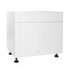 Cambridge Quick Assemble Modern Style, Shaker White 30 in. Sink Base Kitchen Cabinet, 2 Door (30 in. W x 24 in. D x 34.50 in. H) SA-BUS30-SW